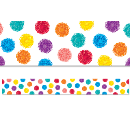 Creative Teaching Press Pom Dots EZ Border, Classroom Border Trim, PK72 10477